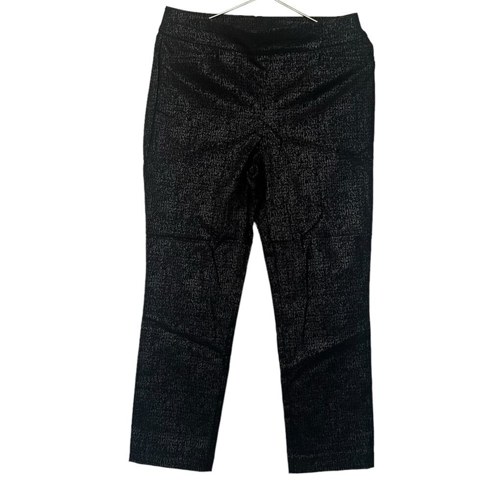 Chico's pattern Print Shimmer pull on pant- Black & Silver - Size 0 which is 4